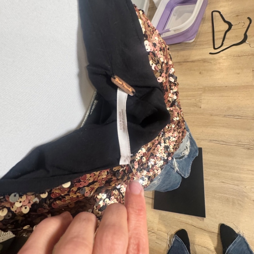 Free People Annalisse Sequin Mini size 6 - Picture 5 of 6